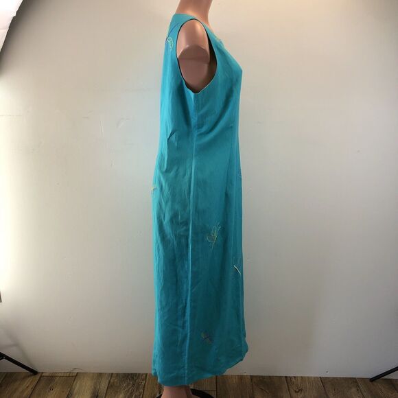 Donna Morgan Vintage Floral Embroidered Maxi Linen Dress Women’s 16 - Picture 5 of 16